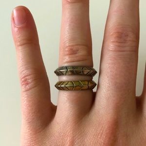 House of Harlow 1960 gold and silver rings